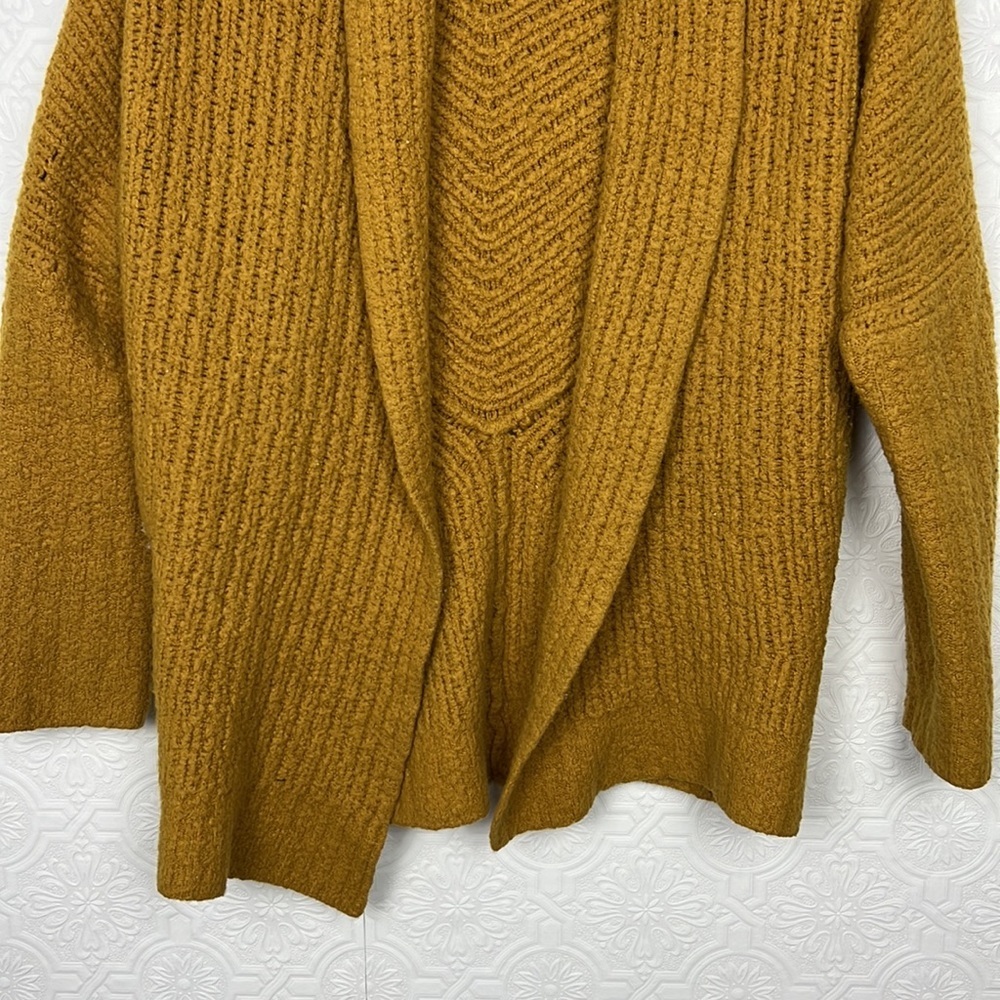 Anthropologie Sleeping on Snow Wool Alpaca Mustard Yellow Cardigan Sweater - Picture 7 of 11